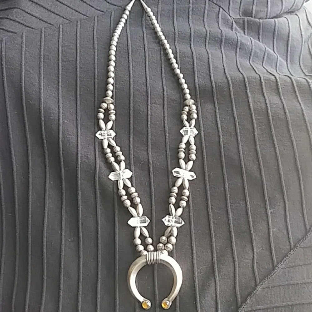 Sterling crystal & amber naya necklace